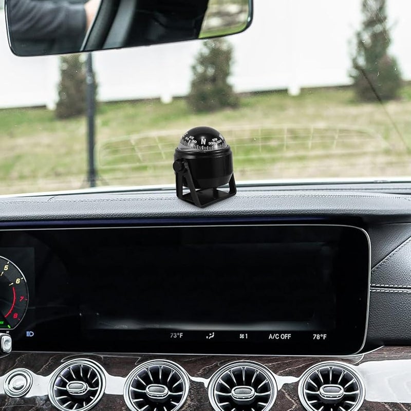 Black Magnetic Car Compass with Declination Correction for Automotive Marine Navigation - Image 5